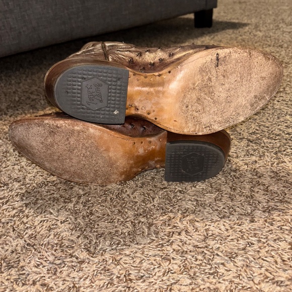 Brown Tony Lama Mccandles 13” Full Quill Ostrich Men’s Cowboy Boots Size 8.5D - Picture 7 of 8